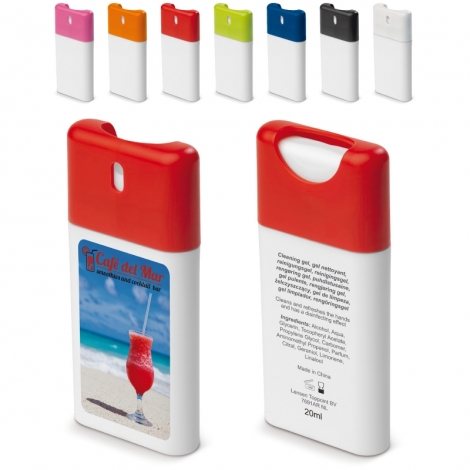 Spray nettoyant publicitaire pour les mains