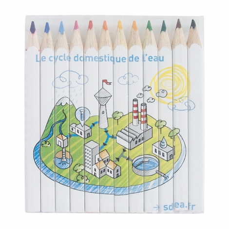 Set personnalisé de 4, 6 ou 12 crayons de couleur 8.7 cm