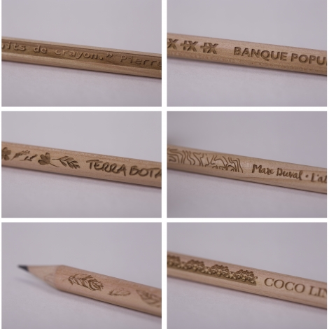 Crayon personnalisé gravé sans vernis - Prestige 17,6 cm