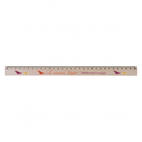 Règle en bois publicitaire - Eco sans vernis 17 ou 30 cm