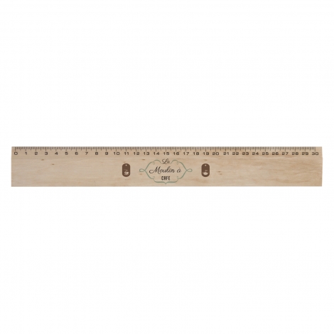 Règle en bois publicitaire vernis incolore 20 ou 30 cm