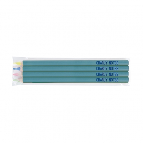 Sachet publicitaire de 4 crayons fluo Prestige 17.6 cm