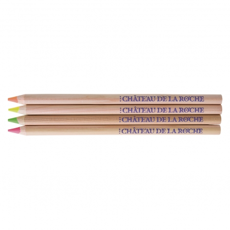 Sachet publicitaire de 4 crayons fluo Prestige 17.6 cm