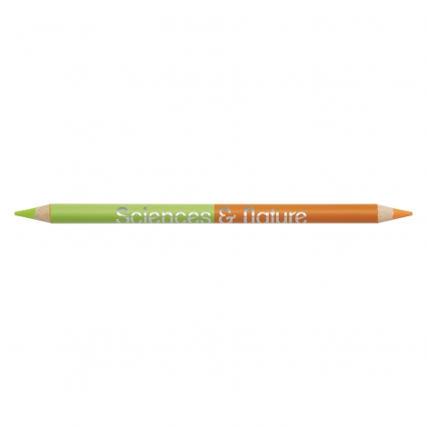 Crayon publicitaire vernis bicolor pantone fluo/fluo