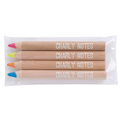 Sachet publicitaire 4 fluos Prestige 8.7 cm