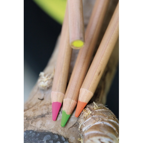 Crayon fluo publicitaire prestige naturel 17.6 cm