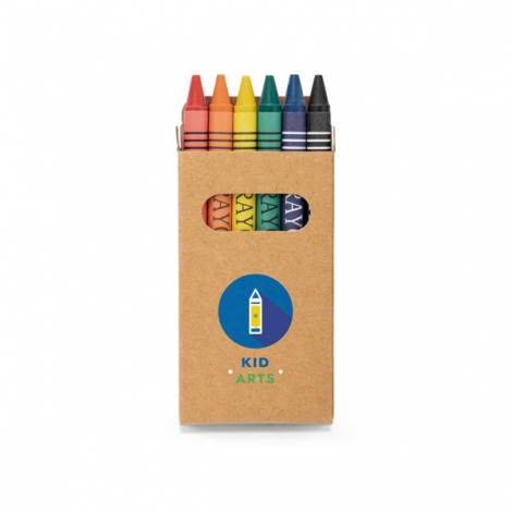 Boîte publicitaire avec 6 crayon de cire