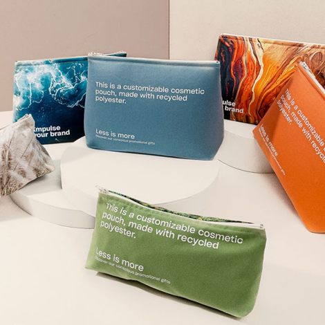 Pochette cosmétique publicitaire en microfibre