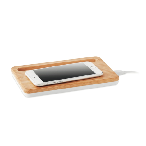 Chargeur sans fil personnalisable Kerala avec support bambou