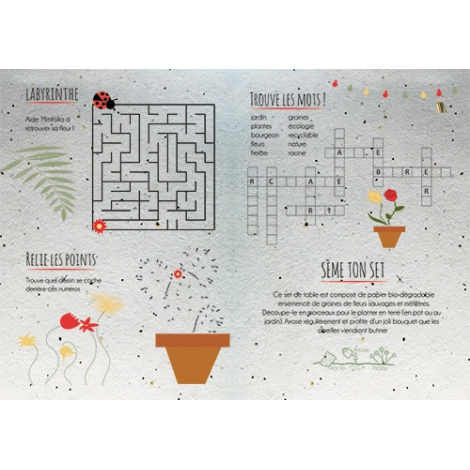 Set de table publicitaire avec graines