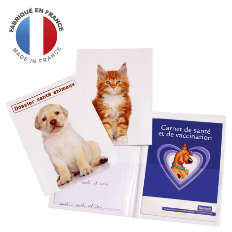 Pochette publicitaire pour carnet de santé animaux