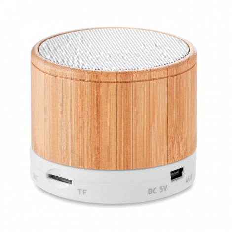 Mini enceinte bambou publicitaire 3W - Round