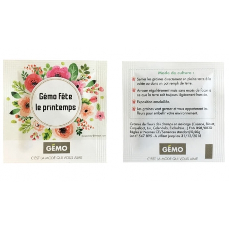 Sachet de graine promotionnel 55 x 55 mm 