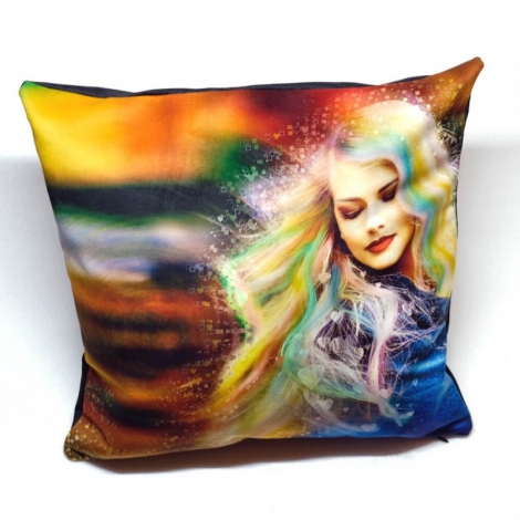 Housse de coussin publicitaire en velours 40 x 40 cm