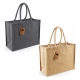 Sac shopping publicitaire en jute avec anses colorées - Classic