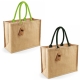 Sac shopping publicitaire en jute avec anses colorées - Classic