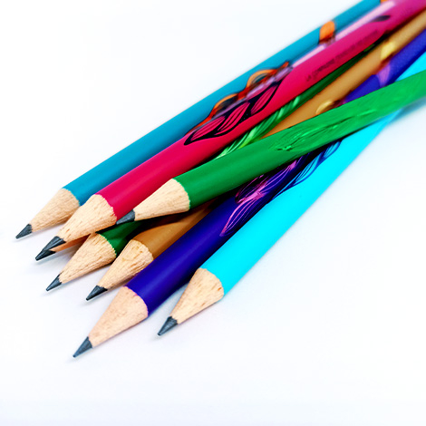 Crayon bois publicitaire rond vernis couleur - Eco 17,6 cm