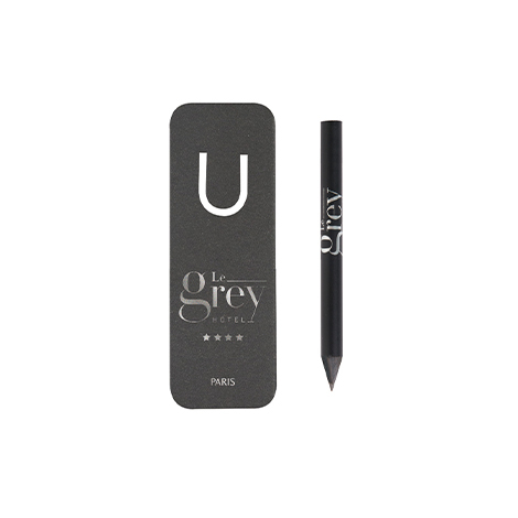 Marque-page publicitaire et crayon Prestige black - 8,7 cm