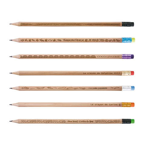 Crayon personnalisé gravé sans vernis - Prestige 17,6 cm
