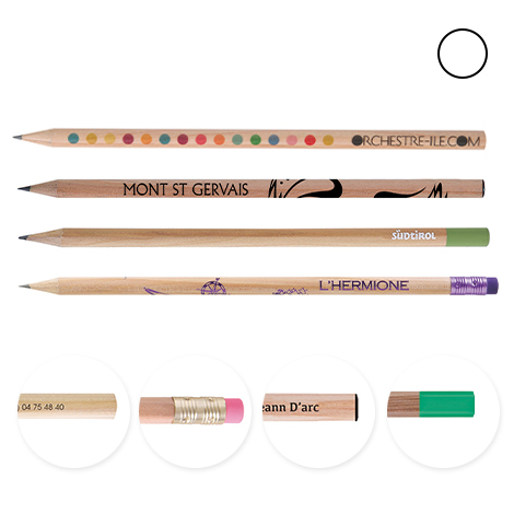 Crayon publicitaire rond vernis incolore - 17,6 cm