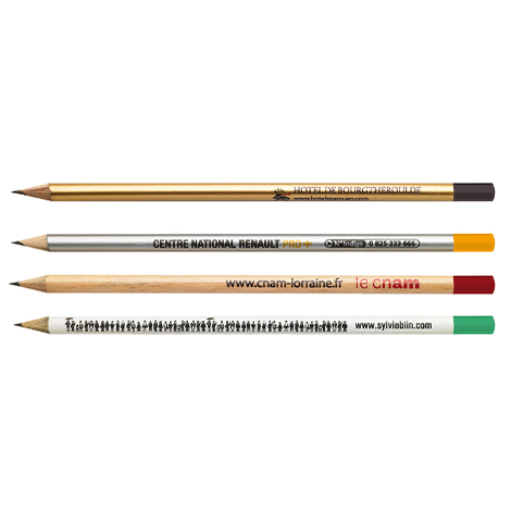 Crayon bois publicitaire rond vernis couleur - Eco 17,6 cm