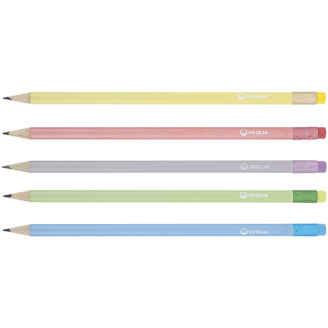 Crayon bois publicitaire rond vernis couleur - Eco 17,6 cm