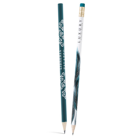 Crayon bois publicitaire rond vernis couleur - Eco 17,6 cm