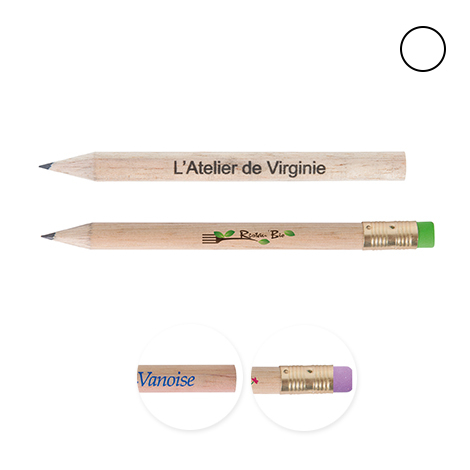 Crayon de bois personnalisé rond sans vernis - Eco 8,7 cm