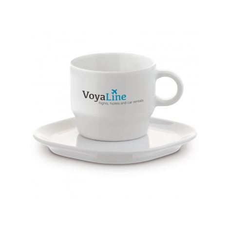 Tasse et soucoupe publicitaire 180 ml - Satellite