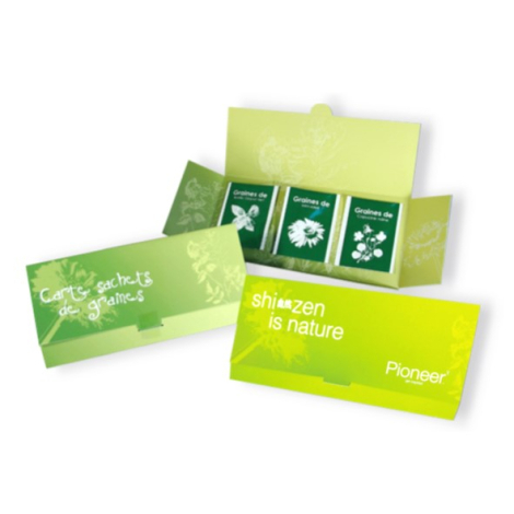 Carte 3 sachets de graines publicitaire