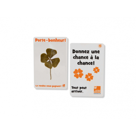 Carte Trèfle à 4 feuilles publicitaire