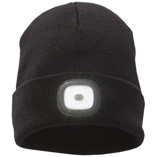 Bonnet en tricot publicitaire à LED - Mighty Noir