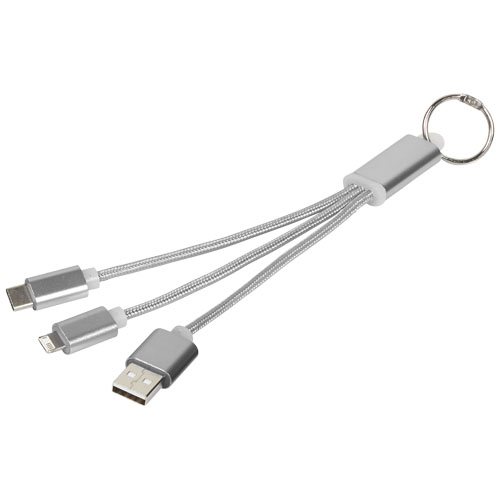 Câble de chargement personnalisable 3 en 1 Argent