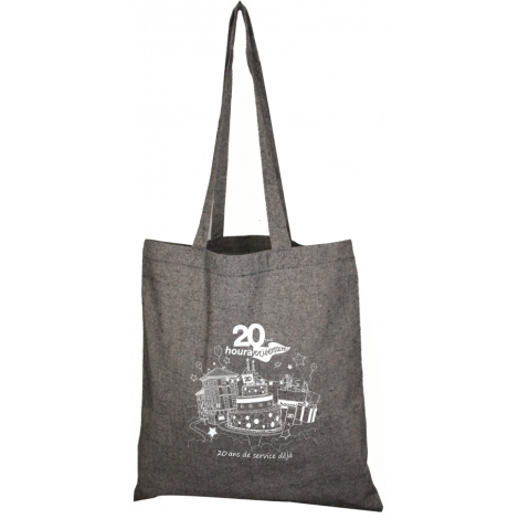 Sac shopping en coton recyclé publicitaire 150 gr - Nazik