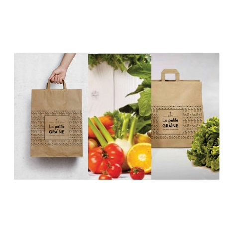 Sac shopping papier kraft Natural