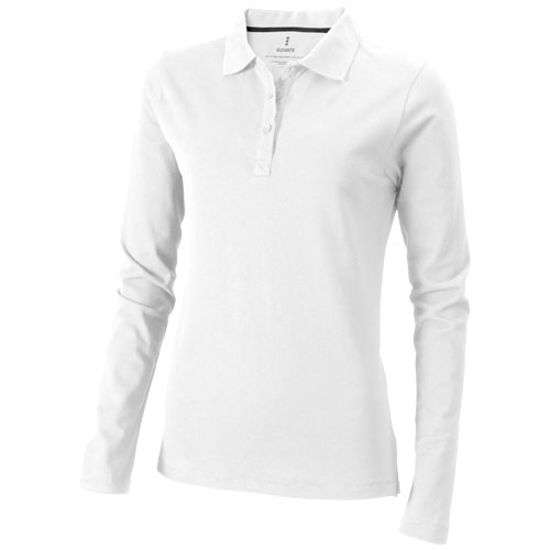 Polo publicitaire manches longues femmes 200g - OAKVILLE Blanc