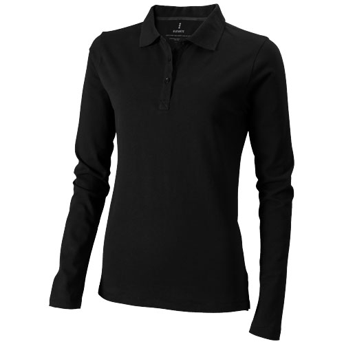 Polo publicitaire manches longues femmes 200g - OAKVILLE Noir