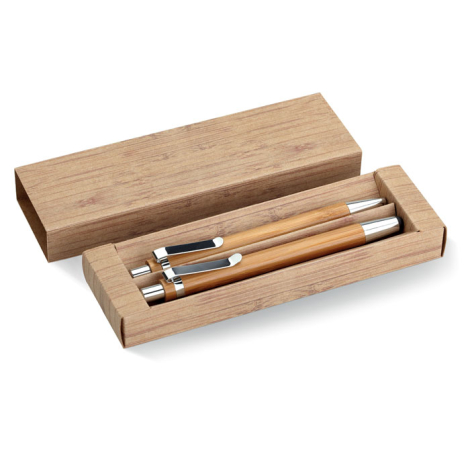 Parure publicitaire de 2 stylos - Bambooset