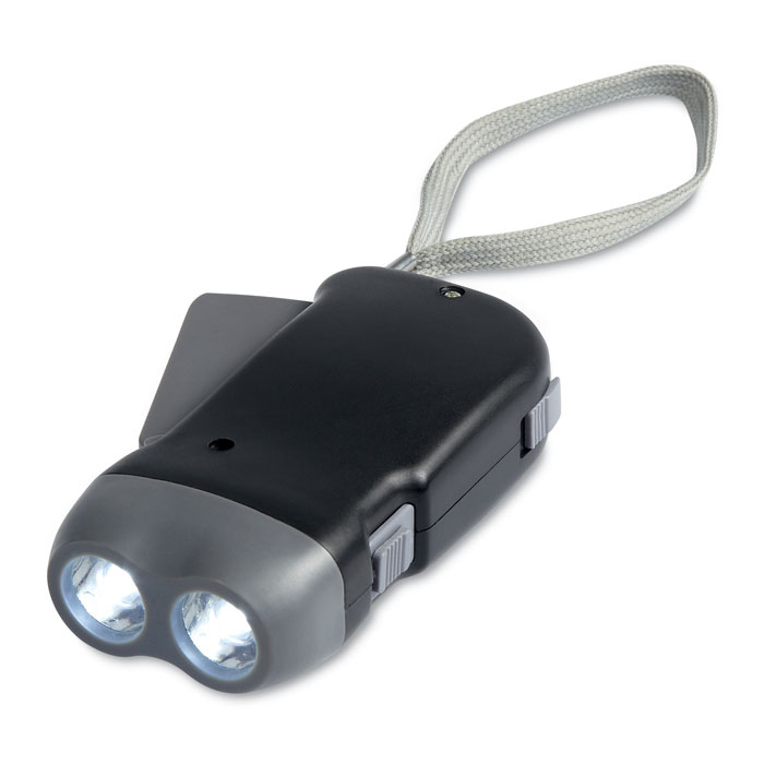 Lampe dynamo publicitaire - Robin Noir