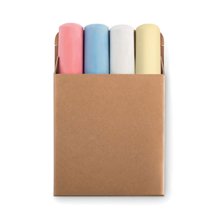 Boite publicitaire de 4 grandes craies de couleur - Street Beige