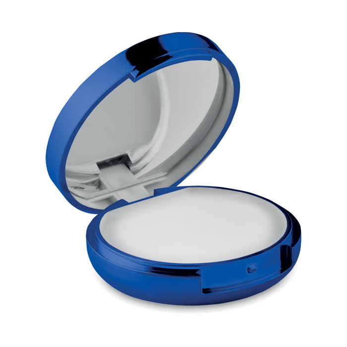 Duo miroir et baume à lèvres personnalisables Bleu