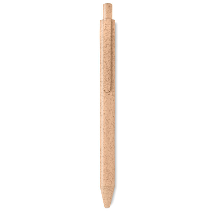 Stylo bille publicitaire en paille de blé - Pecas Orange