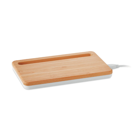 Chargeur sans fil personnalisable Kerala avec support bambou