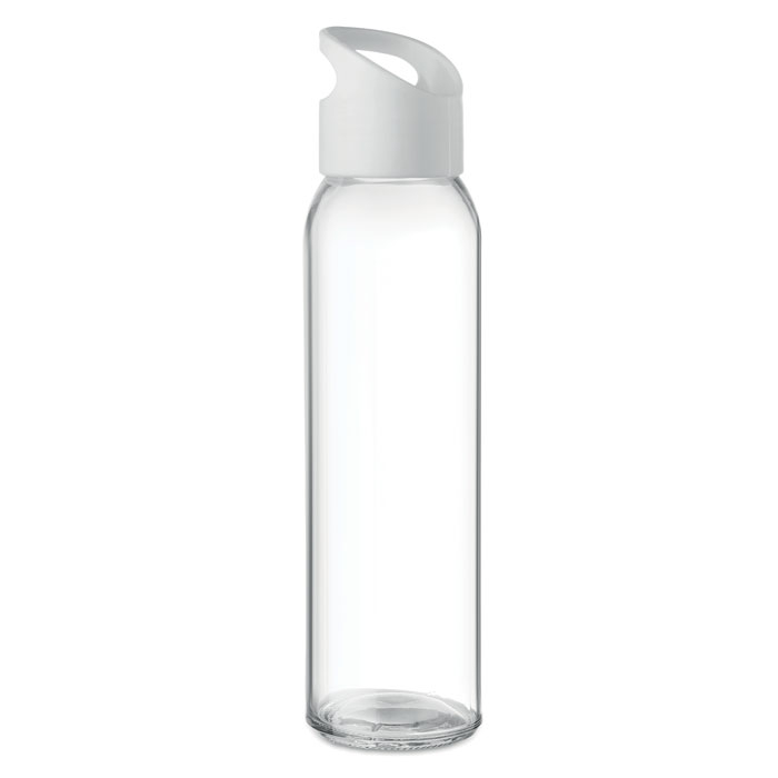 Bouteille de sport publicitaire en verre 470 ml - Praga Blanc