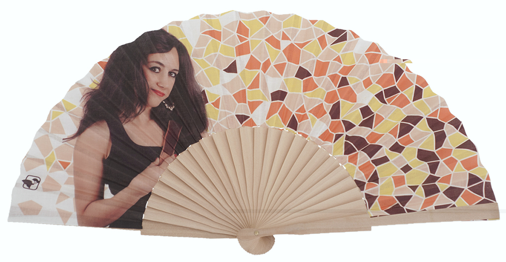 Eventail promotionnel en bois et coton