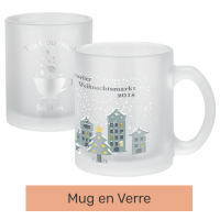 Mug en verre givré publicitaire